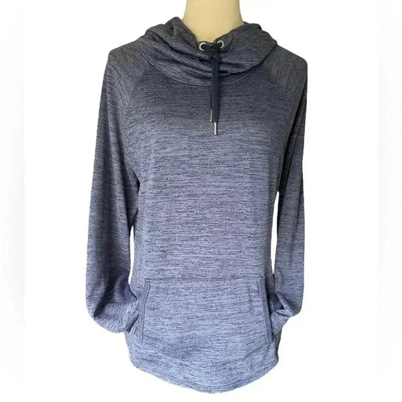 Athleta Techie Pullover Cowl Neck Sweatshirt Hoodie Navy Blue Size‎ S - Picture 3 of 7